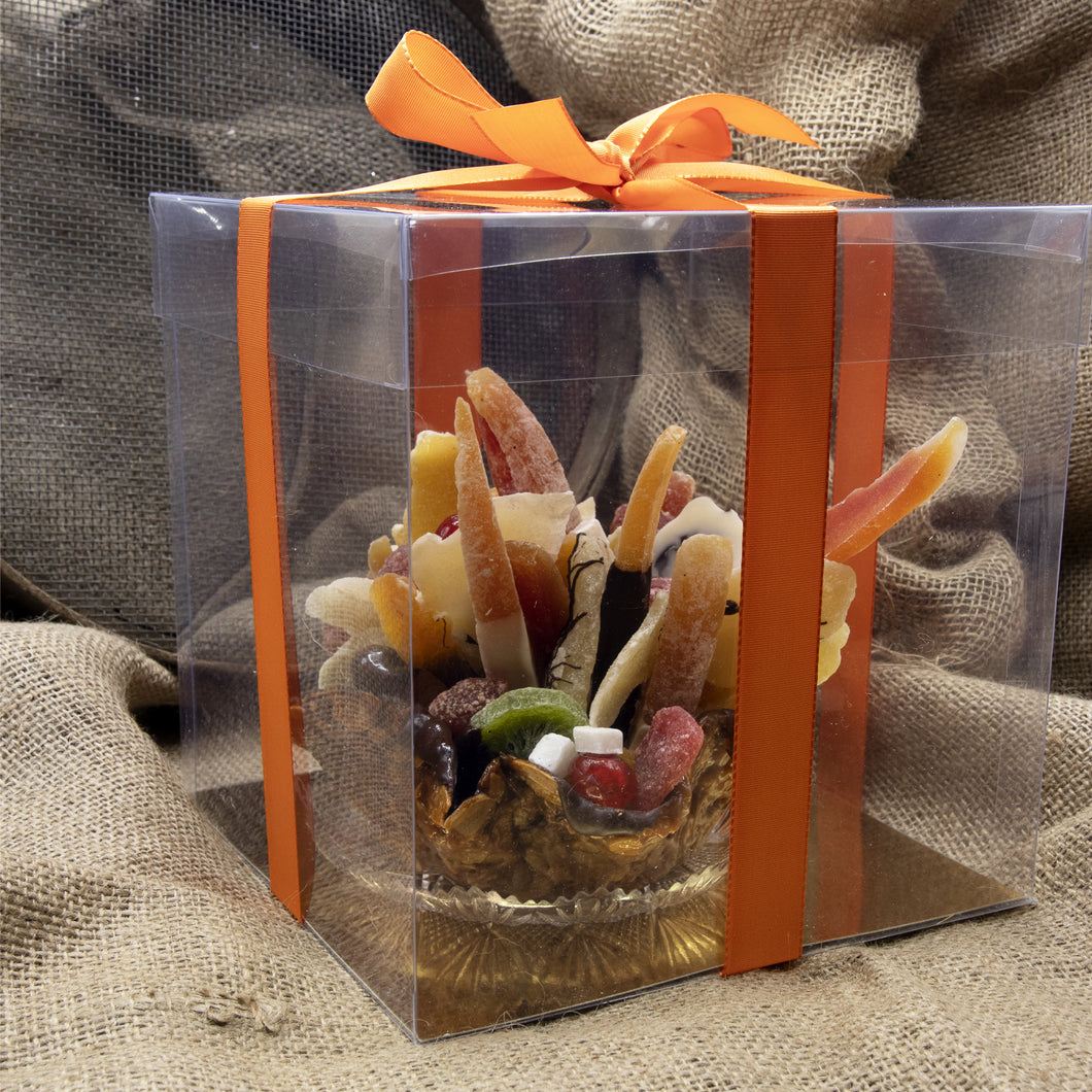 CESTINO CROCCANTE CON FRUTTA E CIOCCOLATO